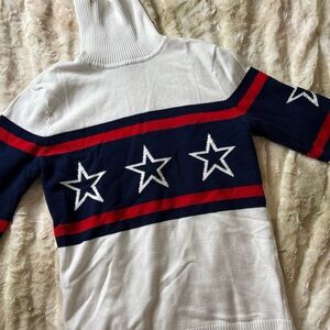 ANTONIO MELANI White and Navy Star Sweater